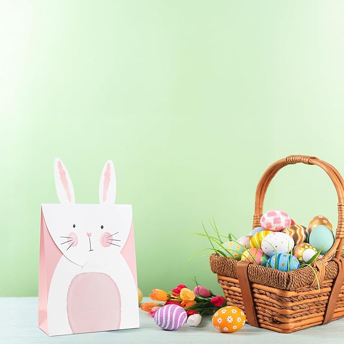 Cheerland Bunny Gift Bags Easter Bag Bunny Birthday Becorations Rabbit Goodie bag Some Bunny is One Party Decoration Easter Treat Party Favors Bags Decor Tea Party Supplies