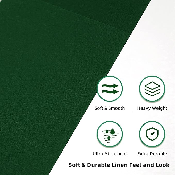 KAMMAK Dark Green Napkins Disposable with Pocket Cloth Like Dinner Paper Napkins 100 Pack Folded Guest Hand Towel for Party Decoration, Wedding Reception, Bathroom or Restaurant (16.5 x 16.5 inch)