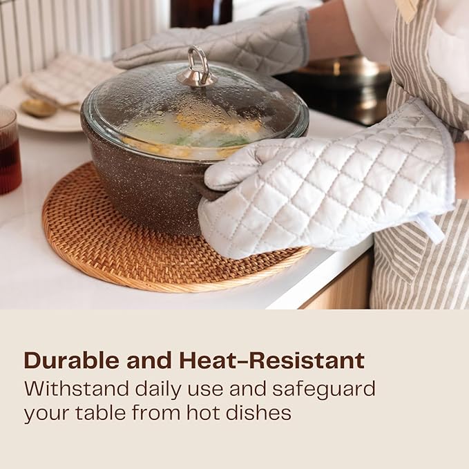 6-Pack Rattan Placemats - 13-inch Round Placemats (Honey Brown) - Woven Place Mats, Round Table Mats - Wicker Chargers for Dinner Plates, Plate Chargers Boho - Rattan Decor, Kitchen Table Decor