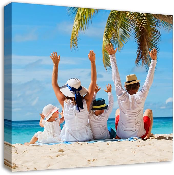 DBLAKI Personalized Custom Canvas Prints - Custom Framed Canvas Prints With Your Photos,Printed Photo To Canvas Wall Art Ideal for Home Decor Gifts Keepsakes 12" x12"