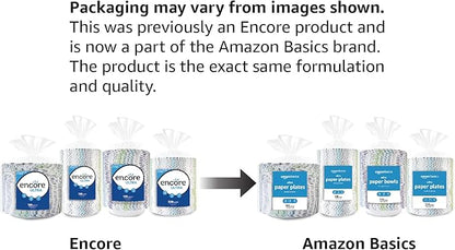 Amazon Basics Ultra Paper Plates, 10 Inch, Disposable, 372 Count (2 pack of 186)