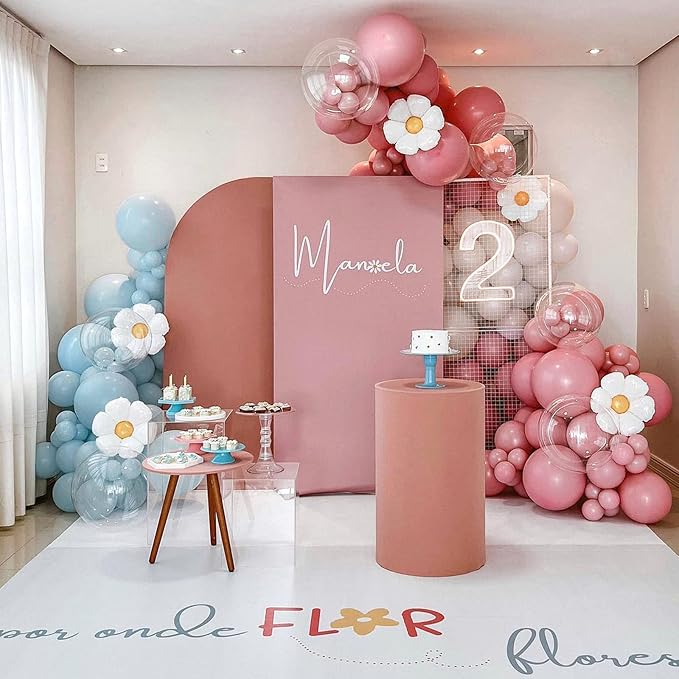 Pink And Blue Balloons Dusty Arch Kit Garland Nude For Gender Reveal Baby Shower Decorations Bear
