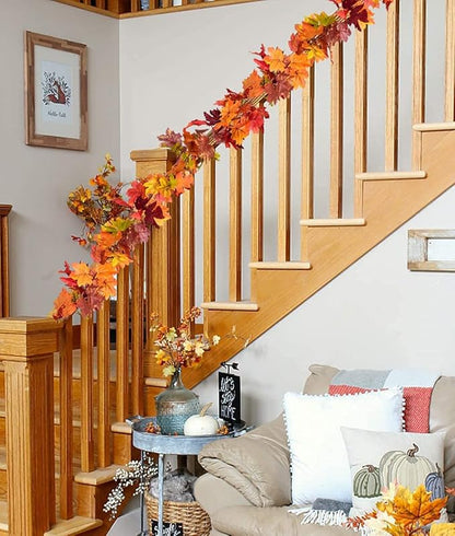 DearHouse 6 Pack Fall Garland Maple Leaf Clearance, 5.9Ft/Piece Hanging Vine Artificial Autumn Garland Thanksgiving Decor for Home Wedding Fireplace Party Christmas (Brown)