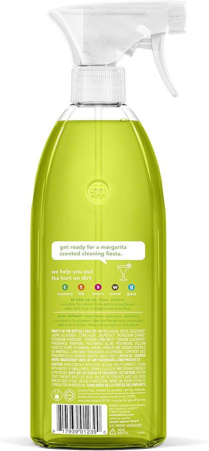 Method All-Purpose Cleaner Spray, Lime + Sea Salt, Perfect for Most Counters, Tiles, Stone, and More, 28 oz Spray Bottles, (Pack of 1)