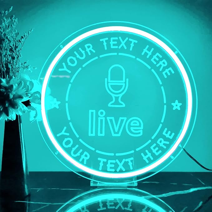 Custom Live On Air Neon Signs for Wall Decor, Personalized LED Live Neon Light Handmade Sign Gift for Twitch Tiktok Youtube Streamer Gamer, Studio Game Room Bedroom Art Decoration