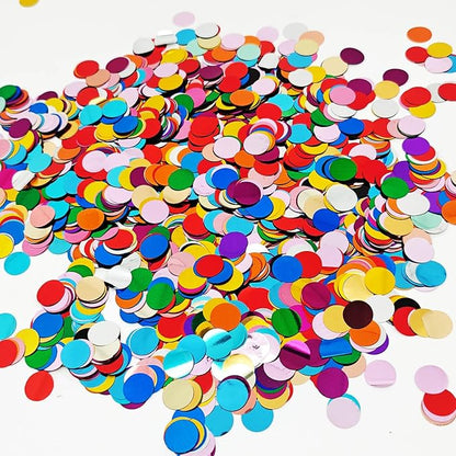 Multicolor Metallic Shiny Round Confetti 0.6 Inch-Rainbow Table Sequin Confetti for Party Wedding Decoration(3.52 oz)