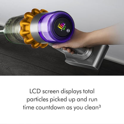 Dyson V15 Detect Plus Cordless Vacuum, Illumination Reveals dust, 240AW, 3 Power Modes, Up to 60 Minutes,² Deep Cleans Hard Floors and Carpets, Detangles pet Hair, Converts to Handheld