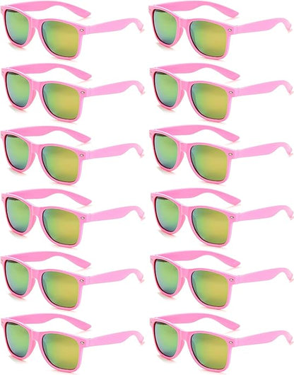Eyegla 8/12/18 Pack Neon Sunglasses Bulk Colorful Multipack Party Sunglasses Retro Glasses Party Favor for Adult Men Women