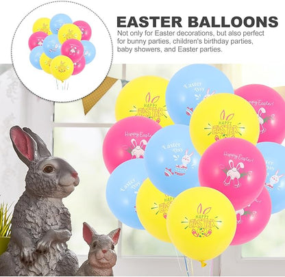 VICASKY 30Pcs Easter Party Balloons Bright Colored Latex Decor for Bunny Egg Themes Birthday Shower Holiday Celebration Photo Background