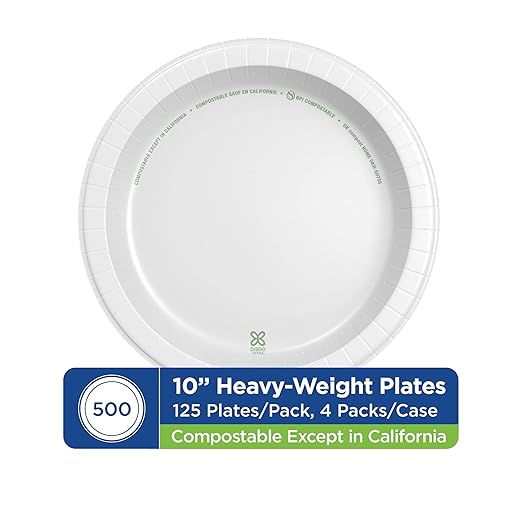 Georgia-Pacific Dixie Ultra 10 1/16 Inch Heavy-Weight Paper Plates, White, 500 Count, Bulk Case, 4 Packs/125 Count Per Pack, SXP10W