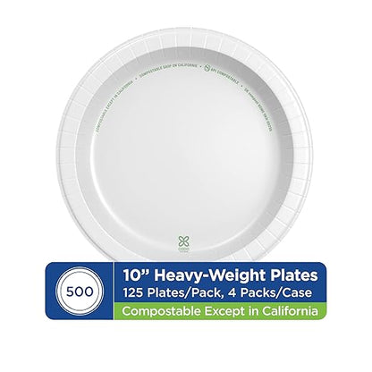 Georgia-Pacific Dixie Ultra 10 1/16 Inch Heavy-Weight Paper Plates, White, 500 Count, Bulk Case, 4 Packs/125 Count Per Pack, SXP10W