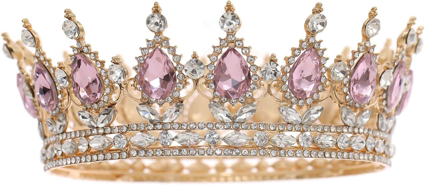 FORSEVEN Queen Crown Rhinestone Wedding Crowns and Tiaras for Women Costume Party Hair Accessories Princess Birthday Crown Crystal Bridal Crown Christmas Decorations Headband
