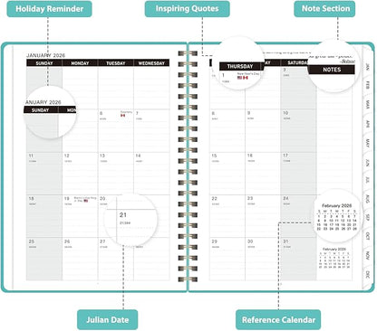 2026 Planner, Weekly and Monthly Calendar Academic Planner, Jan 2026 - Dec 2026, 8.5‘’ x 11'', Planning Agenda Book for Desk Accessories and School Supplies - Letter Size