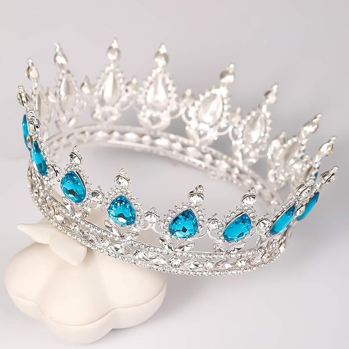 FORSEVEN Queen Crown Rhinestone Wedding Crowns and Tiaras for Women Costume Party Hair Accessories Princess Birthday Crown Crystal Bridal Crown Christmas Decorations Headband