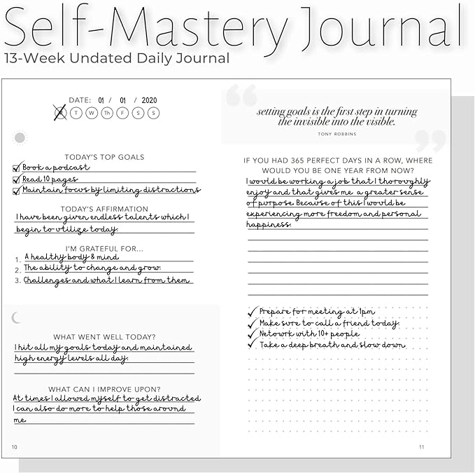 Self-Mastery Journal for Men - Gratitude Journal – 5 Minute Journals - Reflection Manifestation Journal for Mindfulness – Goal/Guided Gratitude Journel for Women & Men (Olive)