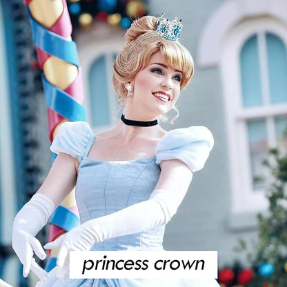 VELSCRUN Blue Crystal Tiara Headband, Crowns for Women, Princess Girls Tiaras, Royal Queen Crown Princess Quinceanera Headpieces for Birthday Prom Bride Wedding Pageant Party Hair Band