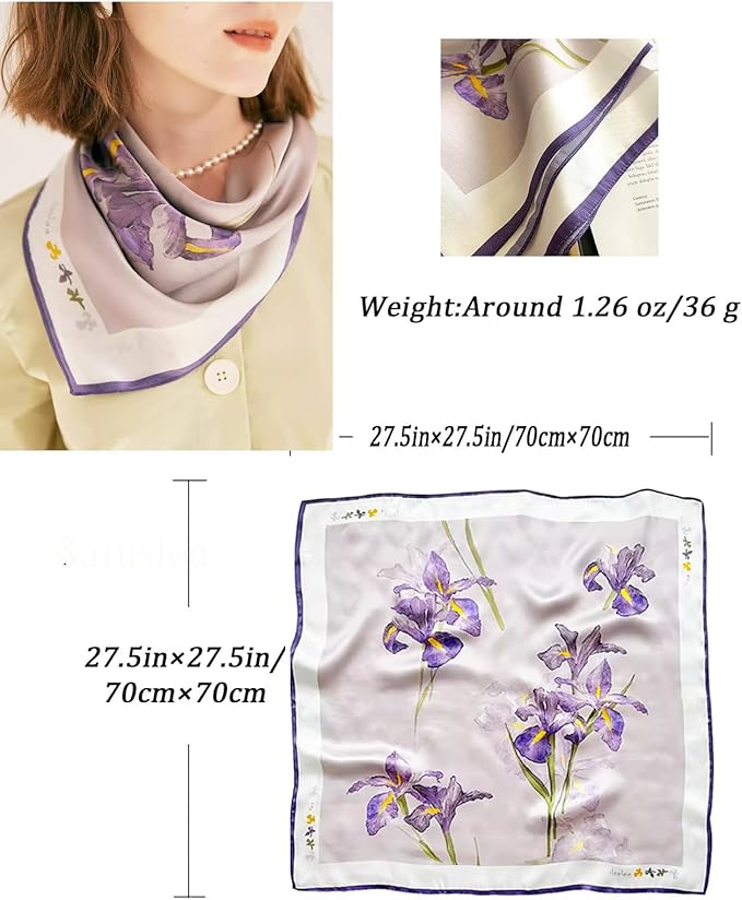 Neck Scarf For Womens Silky Head Scarves Hair Bandanas Square Scarf Fashion Accessories lightweight