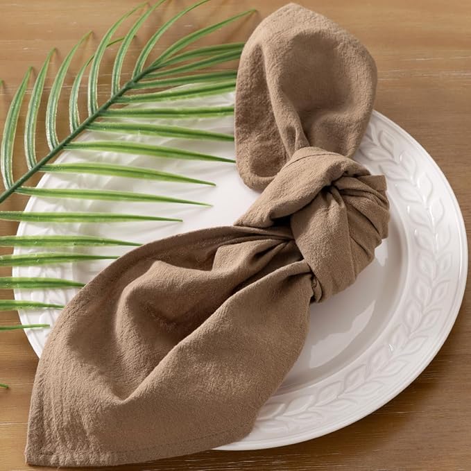 Socomi Cloth Napkins Nude Fall Thanksgiving Washable Reusable Bulk Linen Cotton Napkins Set of 4 17"x17" for Wedding Party Bridal Baby Shower Birthday Dining Table Decorations