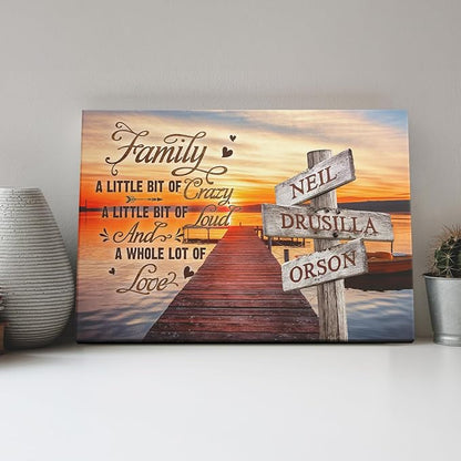 Dem Canvas Personalized Street Sign Family Names, Custom Photo Canvas Gifts, Loud Love