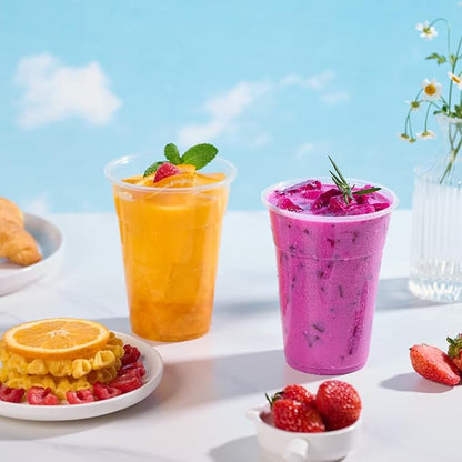 JOLLY CHEF 𝟏𝟎𝟎𝟎 𝐏𝐚𝐜𝐤 16 oz Clear Plastic Cups,Disposable Cups Drinking Cups for Ice Coffee,Milkshake, Cold Drinks