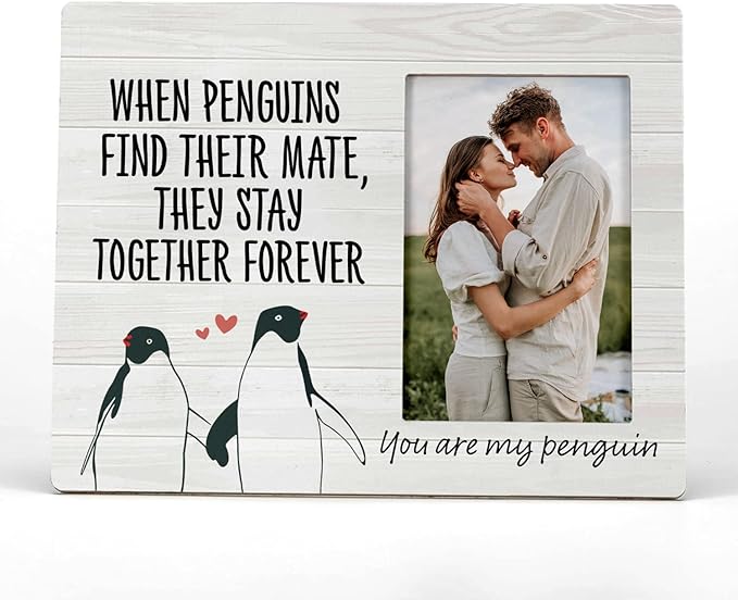 FONDCANYON love picture frames for couples,You Are My Penguin Couple Penguins Picture Photo FrameValentine Wedding Gifts For Girlfriend Boyfriend Husband Wife Bride Groom(4x6 Inch Photo)
