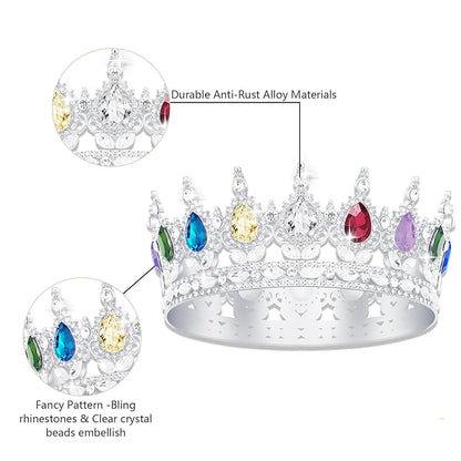 Queen Crown Rhinestone Wedding Crowns and Tiaras for Women Costume Party Hair Accessories Princess Birthday Crown Crystal Bridal