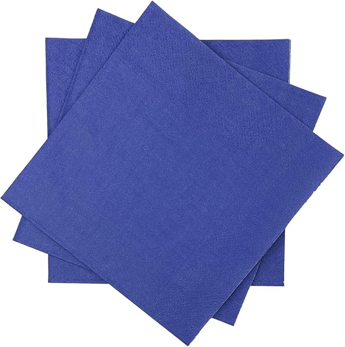 Bluish Blue Cocktail Napkins 5 * 5inch disposable Beverage Napkin paper for Cocktail, Wedding, Dinner，Birthday Party Dessert Wine Paper Napkins（ 120 Count）