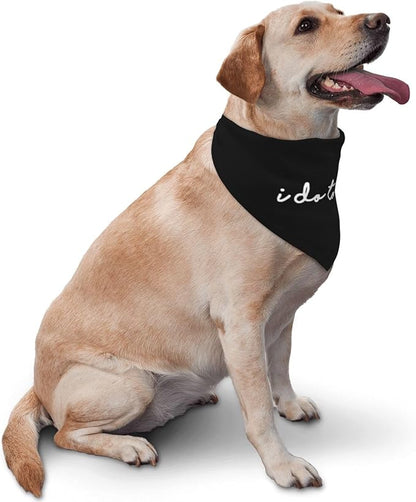 I Do Too Dog Wedding Bandana,Married Puppy Pet Bandanas Accessories,Wedding Photo Prop for Dog Lover Pet Scarf Accessories (Black)