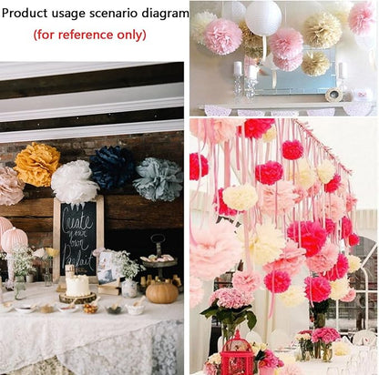 We Moment Black and Yellow Paper Pom Poms for Wedding Birthday Party Decoration - Ceiling Wall Hanging Tissue Flowers - 12pcs 2 Colors of 12 Inch 10 Inch