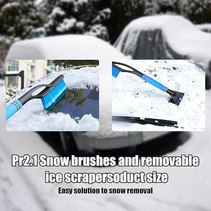 Car Snow Brush and Ice Scraper, Multi-Functional Detachable Snow Brush with Foam Grip, Ice Snow Removal Cleaning Tool for Car Windshield Window, Universal Car Accessories (Green)