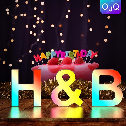 Light Up Letters LED Letter - Marquee Letters Room Decor Alphabet Letter Music Sync Color Change Colorful - Home Improvement Lamp for Bedroom Gifts for Him - Teen Girls Gifts Party Home Wall Decor
