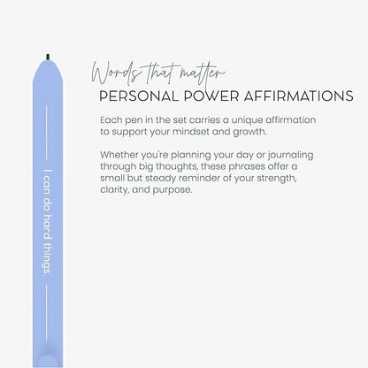 MäksēLife Makse Message Rainbow Gel Pens - Goal-Setting Writing Tools with Daily Affirmations for Personal Growth and Mindset Training, 8-Pack Set
