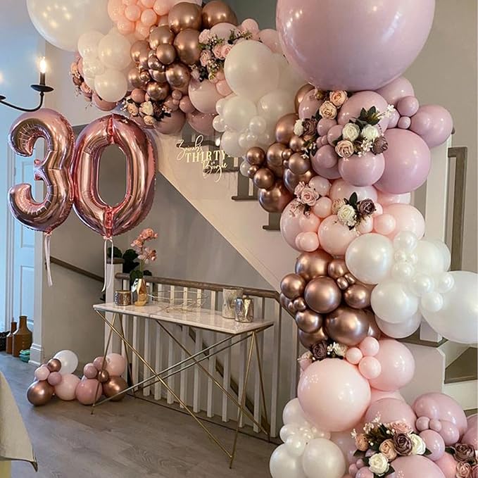 PartyWoo Dusty Pink Balloons 101pcs 12 Inch Boho Blush Lilac Pink Latex Helium Balloons for Princess Birthday Baby Shower Graduation Gender Reveal Anniversary Bachelorette Party Decorations Pink-F54