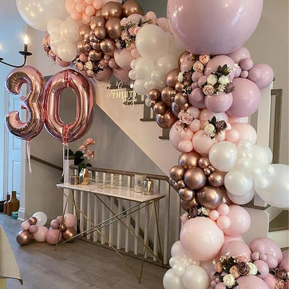 PartyWoo Dusty Pink Balloons 101pcs 12 Inch Boho Blush Lilac Pink Latex Helium Balloons for Princess Birthday Baby Shower Graduation Gender Reveal Anniversary Bachelorette Party Decorations Pink-F54