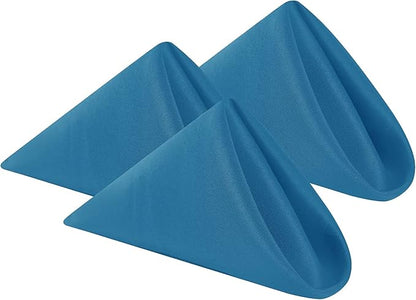 Cloth Napkins 17x17 inch Washable Polyester Dinner Napkins Soft Table Napkins for Wedding Party Dining Banquet(Mediterranean Blue,25PCS)