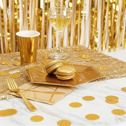 200 Pcs Gold Confetti, Circle Dots Glitter Confetti, 3 Sizes Gold Table Decorations, Metallic Paper Golds Table Confettis for Party, Wedding, Birthday and Event Decor