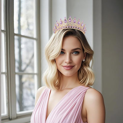 Kamirola Tiaras Princess Crown for Women and Girls Crystal Headbands for Bridal, Princess for Wedding and Party(TR21)