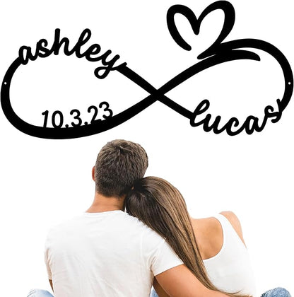 Metal Infinite Love Decor | Personalized Infinity Sign | Gifts for Her | Personalized Wedding Gift for Couple | Engagement Gift | Anniversary | Bridal Shower Gift | Couples Gift