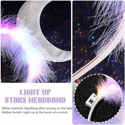 GORTIN Light up Star Moon Headbands LED Headpiece Costume Hair Accessories for Women