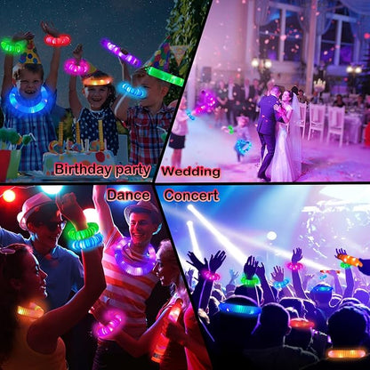 Glow Sticks Party Favors for Kids 12 PCS-Christmas Glow in Dark Party Supplies for Toddlers,Light Up Necklace Bracelet Accessories for Boys Girls,Neon Decoration for Birthday New Years Eve Camp Care