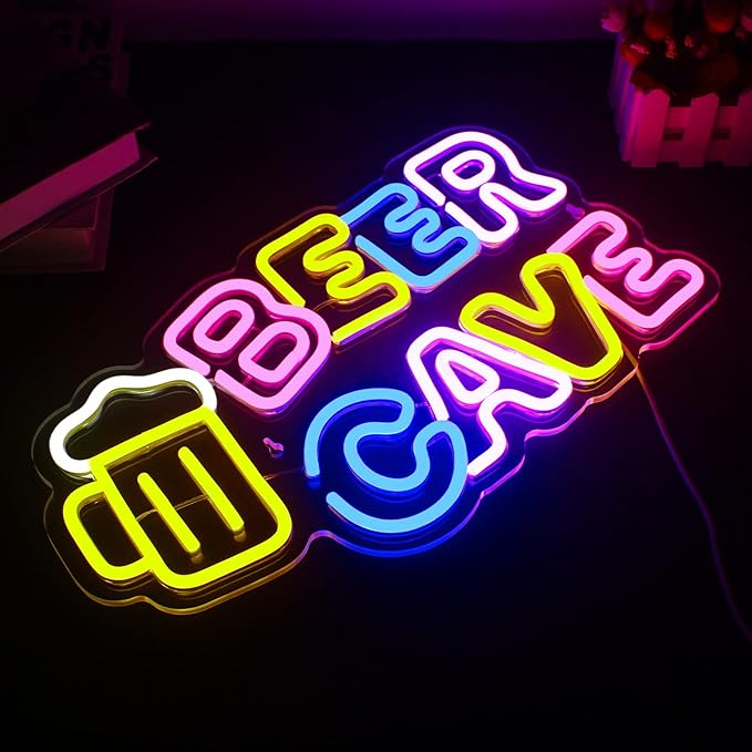 Lucunstar Bar Neon Sign for Wall Decor Neon Beer Signs for Bar Decor Berr LED Neon Signs for Man Cave Pub Wine Decor for Shop Room Alcohol Gifts for Wine Lover Bartender