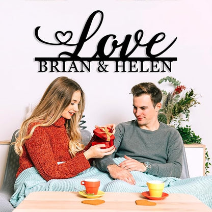 Personalized Love Name Signs for Couple, Custom Love Symbol Heart Metal Sign, Valentines Day Sign, Infinity Wall Decor, Home Wall Decor, Housewarming Present