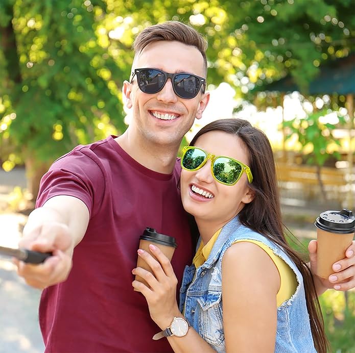 Eyegla 8/12/18 Pack Neon Sunglasses Bulk Colorful Multipack Party Sunglasses Retro Glasses Party Favor for Adult Men Women