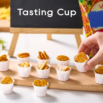 LITOPAK 500 Pack 0.75 oz Disposable Paper Souffle Medicine Cups, 3/4 oz Sample Cups for Tasting Pills, Food Dessert Services, and Condiments