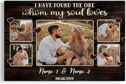 Dem Canvas Personalized Canvas Prints, I Have Found The One, Couple Romance Gifts, Wedding Gifts For Couple Custom Canvas Anniversary Valentine Gift For Wedding Canvas Engagement Gift (24x16)