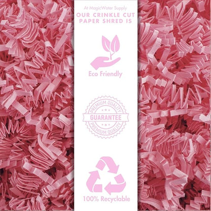 MagicWater Crinkle Cut Paper for Gift Baskets - 2LB - Light Pink - Perfect for Shredded Paper Filler, Basket Filler, Gift Boxes, Bridesmaid Gifts, Christmas Stuffers & More – Ideal for All Occasions