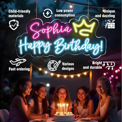 Custom Neon Signs, LED Neon Sign Customizable for Room Wall Decor, Personalized Neon Name Sign for Girl Boy, Personalized Birthday Party Wedding Christmas Decoration Bar Shop Name Gift (Yellow)