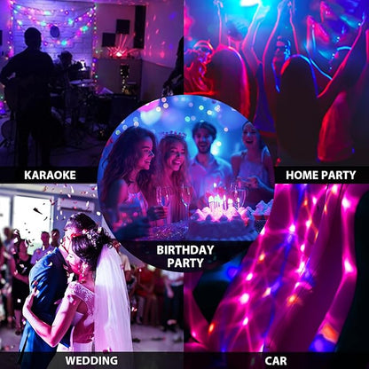 NEQUARE Disco Ball DJ Party Lights Sound Activated with Remote Control Strobe Lamp 7 Modes Stage Light for Home Room Dance Parties Karaoke Halloween Christmas Birthday Decorations[3-Pack]