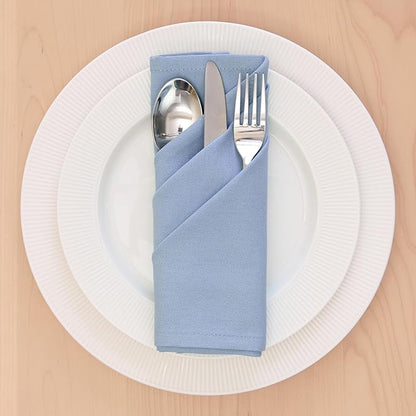 Encasa XO B Grey Cloth Napkins Set of 12, 17"x17" | Solid Color Cotton Dinner Napkins | Washable & Reusable Napkins for Dining Table Fall Decoration, Holiday & Christmas Festivals