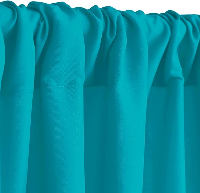 Hiasan Turquoise Backdrop Curtains for Parties, Polyester Photography Backdrop Drapes for Family Gatherings, Wedding Decorations, 5ftx7ft, Set of 2 Panels